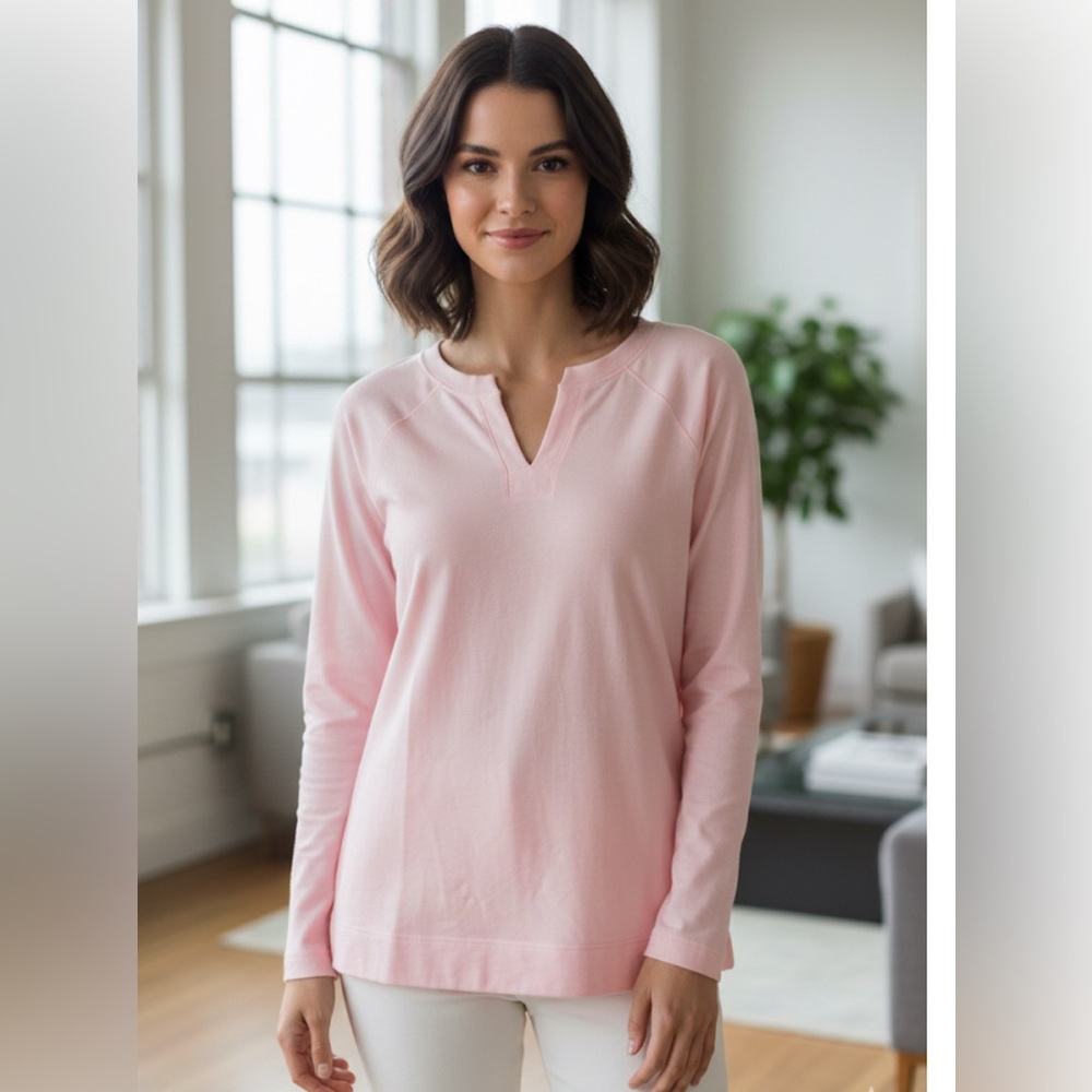 NWT Belle by Kim‎ Gravel QVC pink Slub Knit Crossover Top size XS oversized